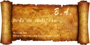 Bródi Abélia névjegykártya